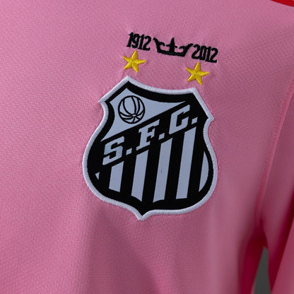 Santos Pink Jersey 2012-2013 Long Sleeves Retro Football Kit Soccer Shirt