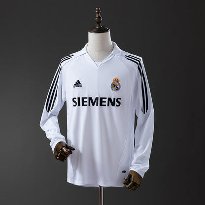 Real Madrid Jersey 2005/06 Home Retro Football Kit Long Sleeves