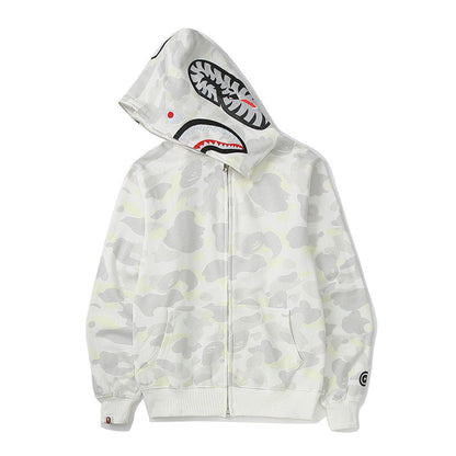 BAPE classic multi-color embroidery hooded cardigan
