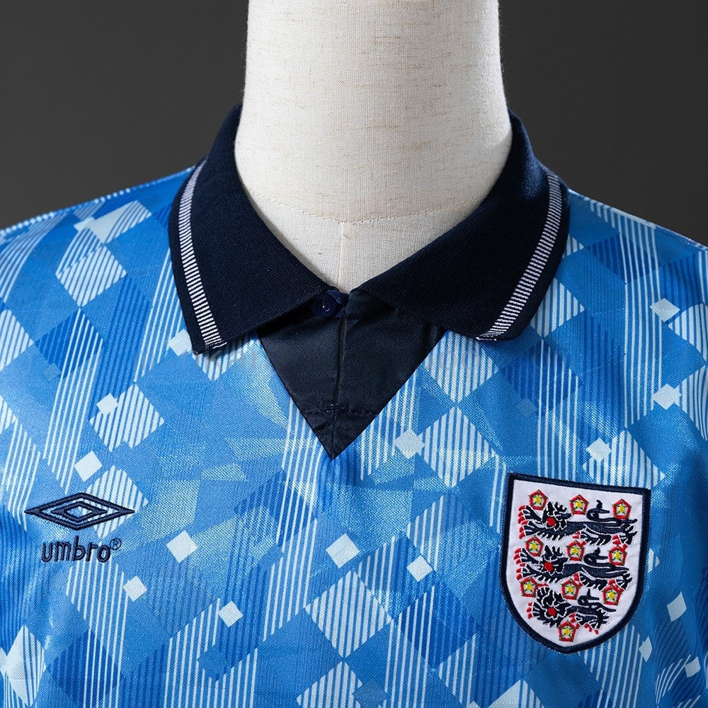 England Jersey 1990 Blue Retro Kit