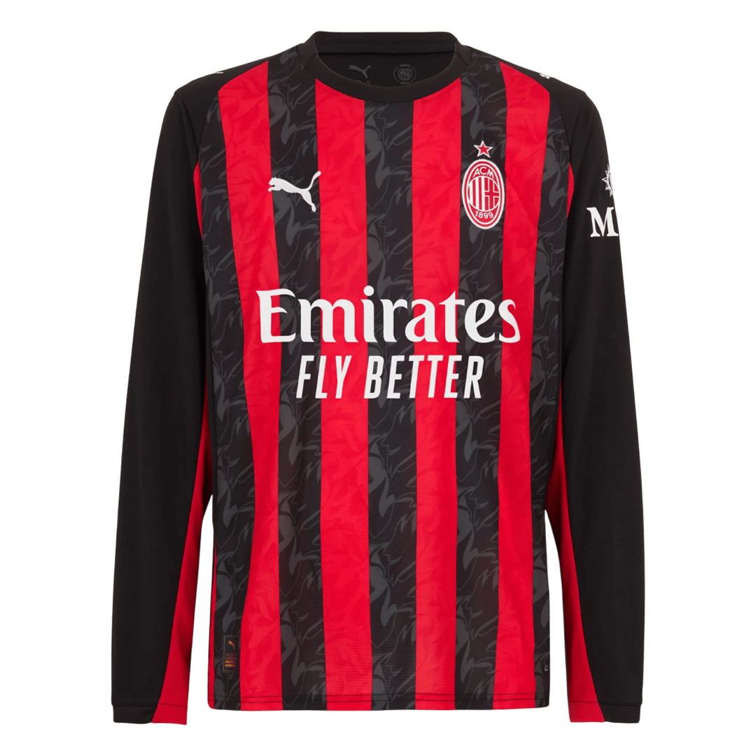 Mens AC Milan Home Long Sleeve Jersey 2025/26