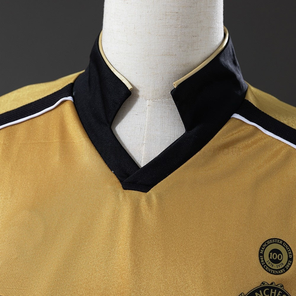 Manchester United Jersey 2001-02 Double-sided Retro Football Kit Long Sleeves