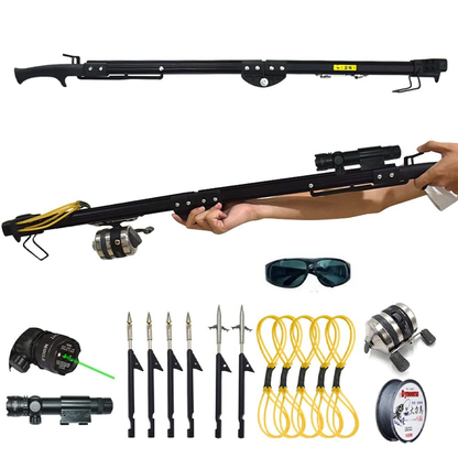 Fishing Slingshot – Tactical with Collapsible Line Gun with Laser Sight & Reel