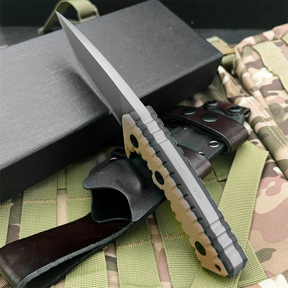 Fixed Blade Knife – Camping G10 Handle Custom Engraving Hunting Survival Tactical EDC