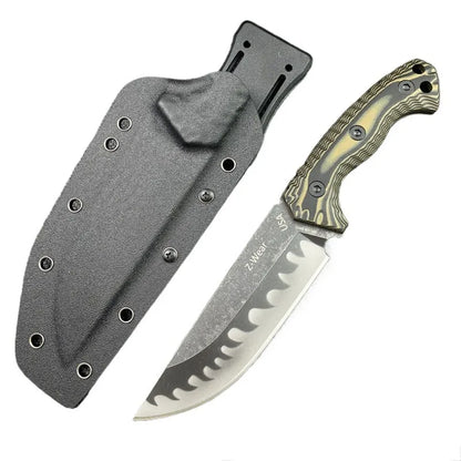 Fixed Blade Knife – M26 Straight with Wave-Pattern with G10 Handle & Kydex Sheath Tactical