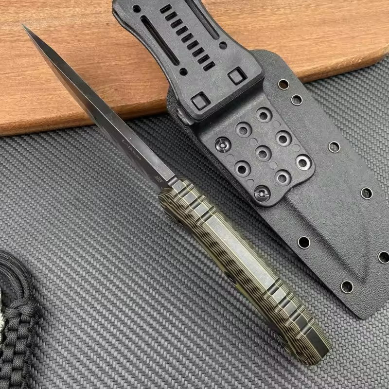 Fixed Blade Knife – M26 Straight with Wave-Pattern with G10 Handle & Kydex Sheath Tactical