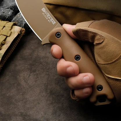 Fixed Blade Knife – Vanguard Heavy-Duty with 5mm Thick Tactical with Polymer Grip & Sheath