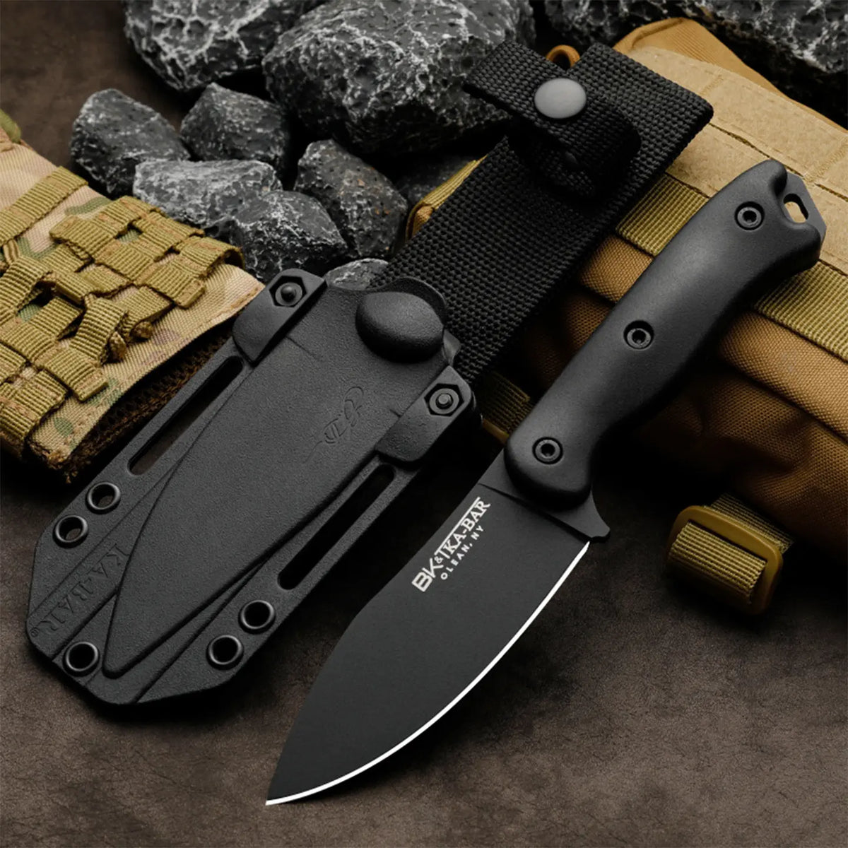 Fixed Blade Knife – Vanguard Heavy-Duty with 5mm Thick Tactical with Polymer Grip & Sheath