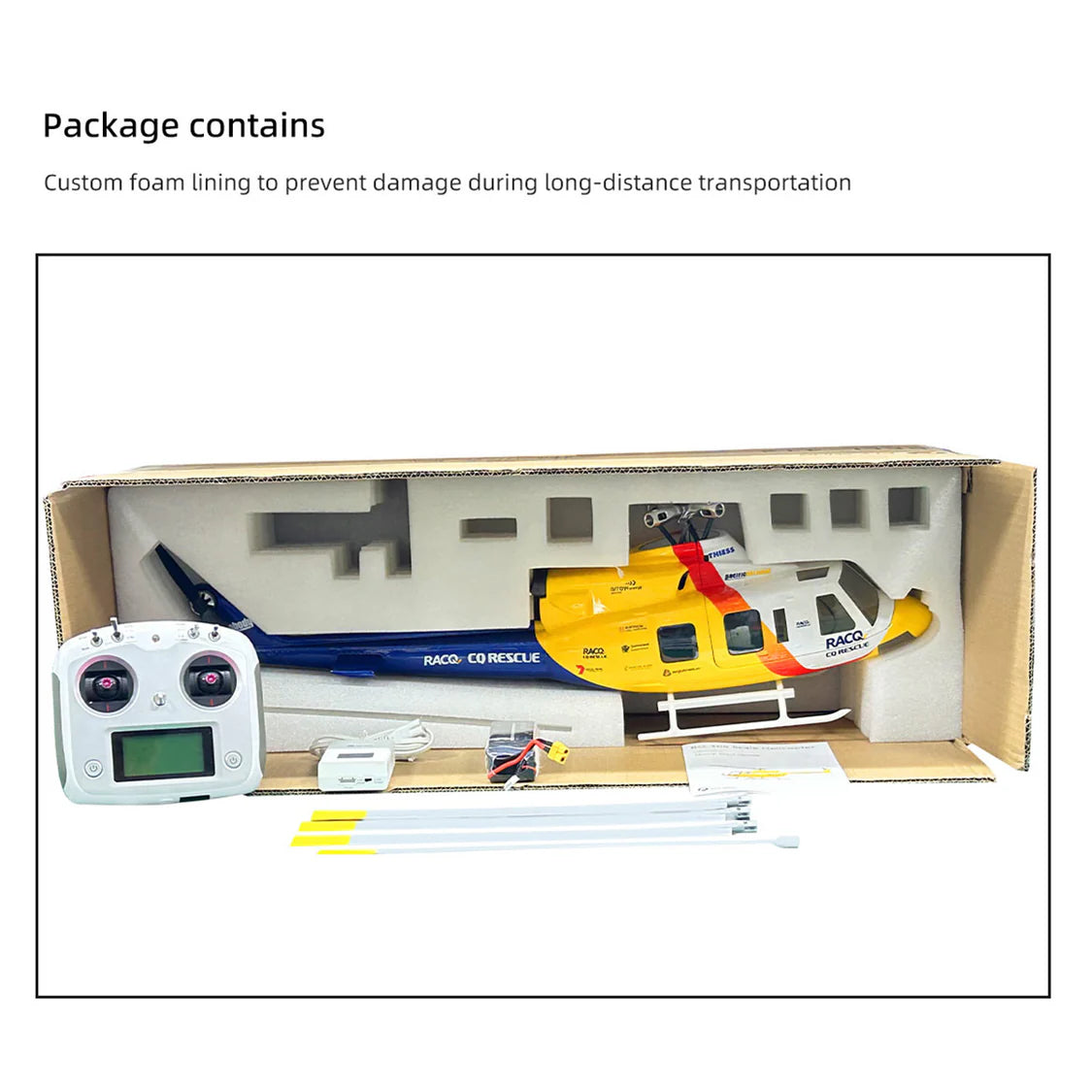 FLYWING Bell 412 470L V4 Military Rescue Scale 6CH Brushless GPS ACE Flight Control System RC Helicopter RTF