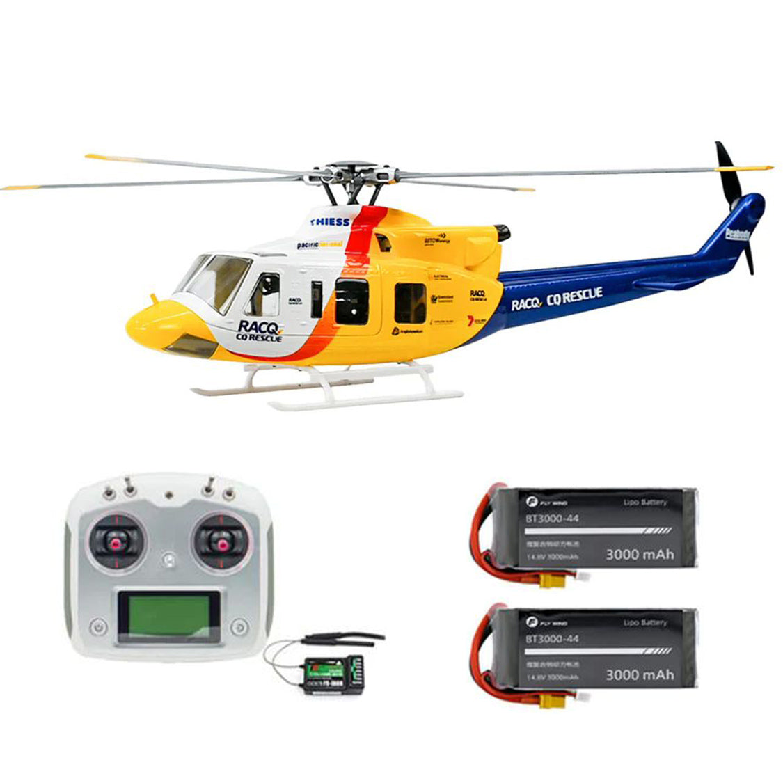 FLYWING Bell 412 470L V4 Military Rescue Scale 6CH Brushless GPS ACE Flight Control System RC Helicopter RTF