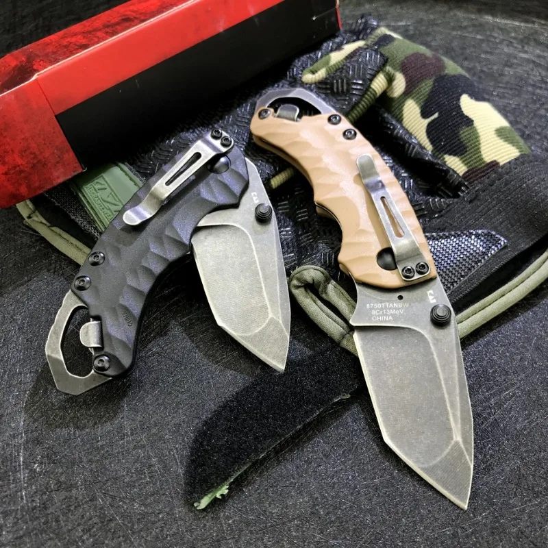 Folding Knife – Kershaw 8750 Pocket with 8Cr13MoV Tanto Blade with Dual Thumbstuds EDC