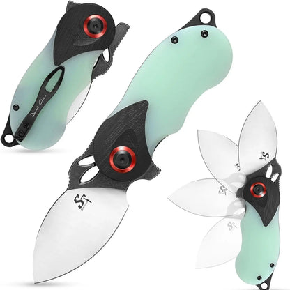 Folding Knife – RabbitEdge K110 with Compact EDC with G10 Handle & Ball Bearing