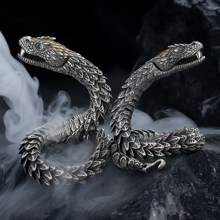 Gothic Dragon Bracelet – Jormungandr World Serpent Viking Hip Hop Rock Statement
