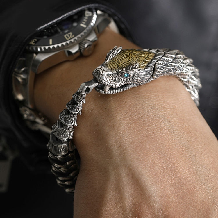 Gothic Dragon Bracelet – Jormungandr World Serpent Viking Hip Hop Rock Statement
