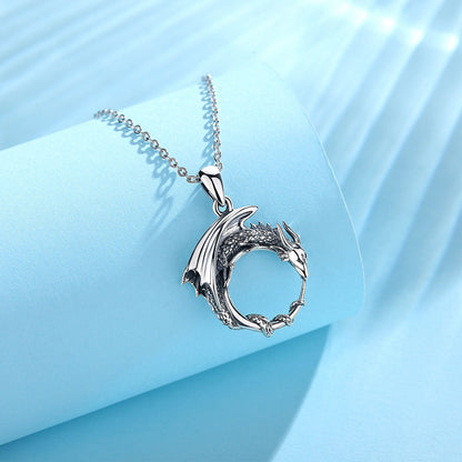 Gothic Dragon Necklace – Guardian 925 Sterling Silver Viking Pendant