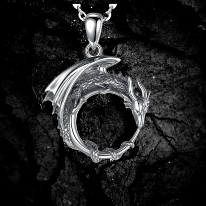 Gothic Dragon Necklace – Guardian 925 Sterling Silver Viking Pendant