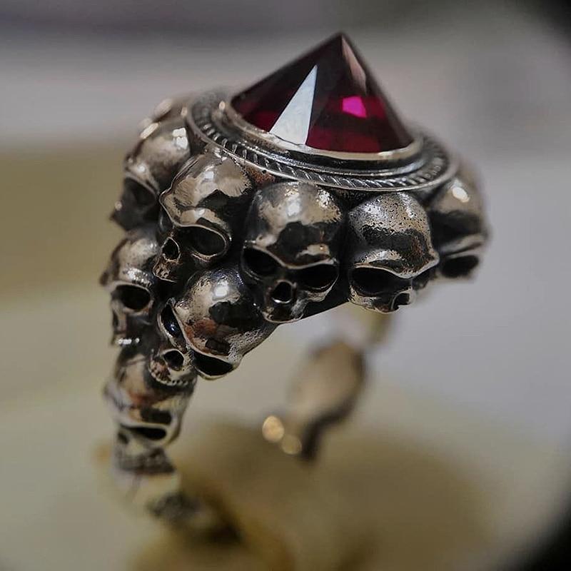 Gothic Skull Ring – Aneka Crystal Zircon Punk Biker Statement