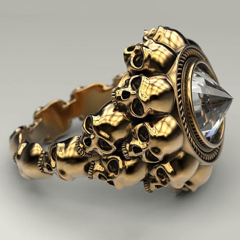Gothic Skull Ring – Aneka Crystal Zircon Punk Biker Statement