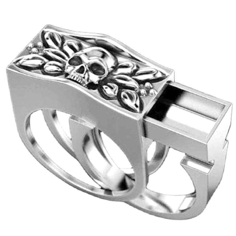 Gothic Skull Ring – Hidden Compartment Secret Punk Statement