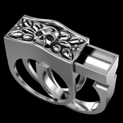 Gothic Skull Ring – Hidden Compartment Secret Punk Statement