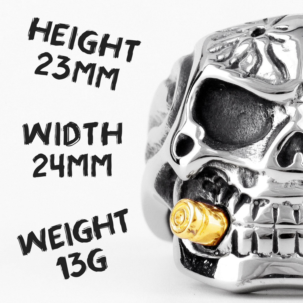 Gothic Skull Ring – Smoking Soldier Punk Biker Hip Hop Statement