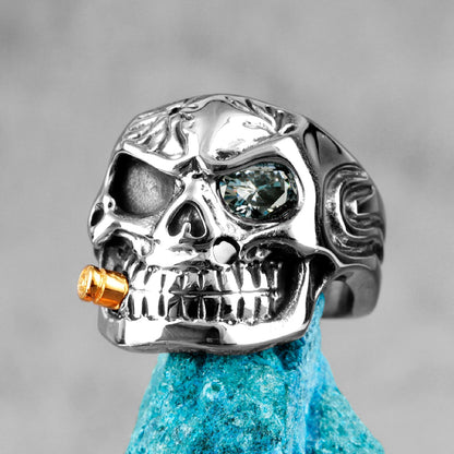 Gothic Skull Ring – Smoking Soldier Punk Biker Hip Hop Statement