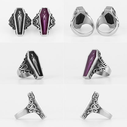 Gothic Skull Ring – Vampire Coffin Punk for Alternative Styling, Collecting, And Everyday