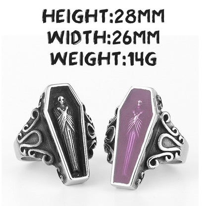 Gothic Skull Ring – Vampire Coffin Punk for Alternative Styling, Collecting, And Everyday