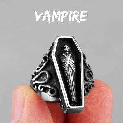 Gothic Skull Ring – Vampire Coffin Punk for Alternative Styling, Collecting, And Everyday