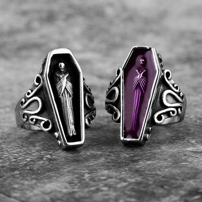 Gothic Skull Ring – Vampire Coffin Punk for Alternative Styling, Collecting, And Everyday