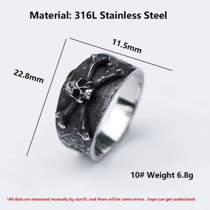Gothic Skull Ring – Viking with Toxic Poison Punk Biker Statement