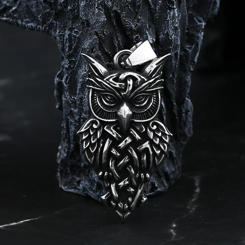 Gothic Statement Necklace – Owl with Majestic Pendant Punk Dark