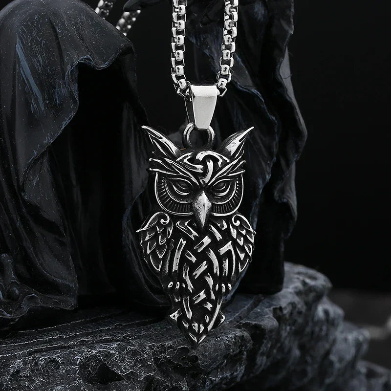 Gothic Statement Necklace – Owl with Majestic Pendant Punk Dark