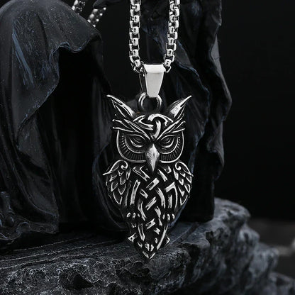 Gothic Statement Necklace – Owl with Majestic Pendant Punk Dark