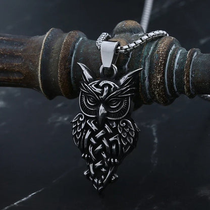 Gothic Statement Necklace – Owl with Majestic Pendant Punk Dark