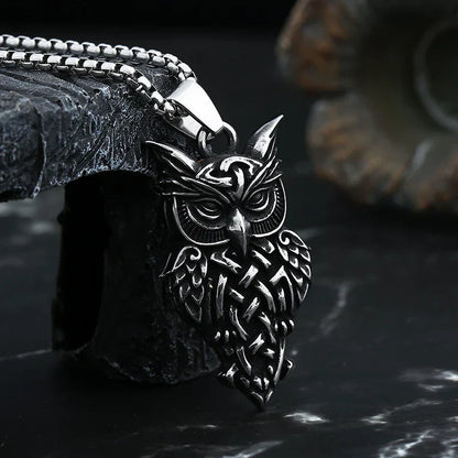 Gothic Statement Necklace – Owl with Majestic Pendant Punk Dark