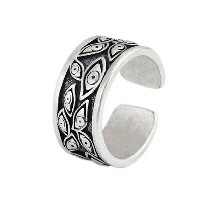 Gothic Statement Ring – Evil Eye with Devil Punk Vintage Retro