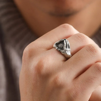 Gothic Statement Ring – Eye with Omnisight Guardian Peace Vintage Punk