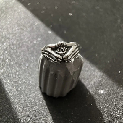 Gothic Statement Ring – Eye with Omnisight Guardian Peace Vintage Punk