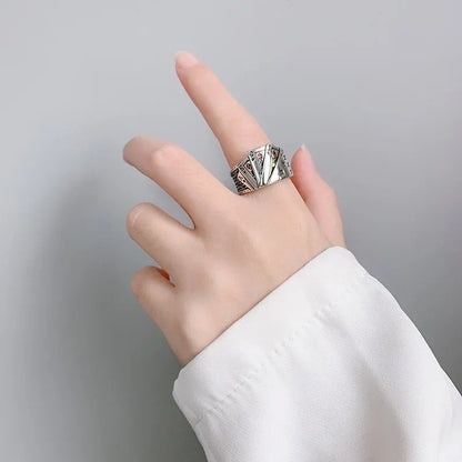 Gothic Statement Ring – Royal Flush Poker Card Punk Vintage for Alternative Styling