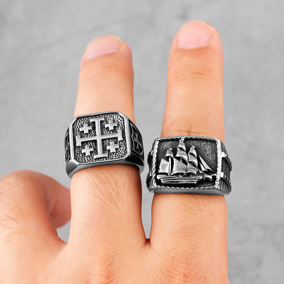 Gothic Statement Ring – Starboard Smooth Sailing Punk Biker for Alternative Styling