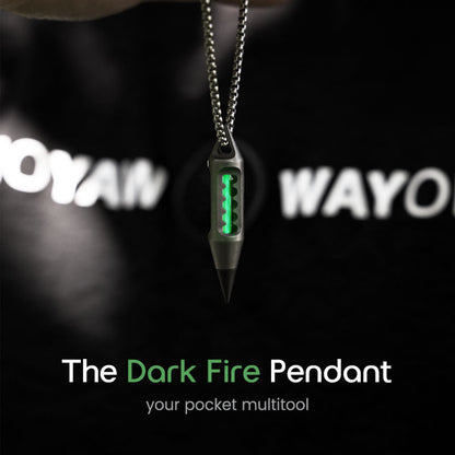Gothic Titanium Pendant – Dark Fire EDC with Multi-Tool with Keychain Lantern