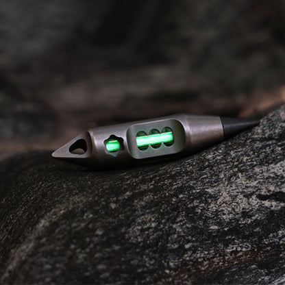 Gothic Titanium Pendant – Dark Fire EDC with Multi-Tool with Keychain Lantern