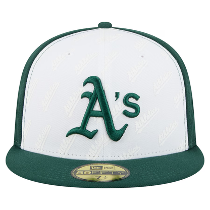 New Era Athletics Repeat 59FIFTY Fitted Hat-White/Green