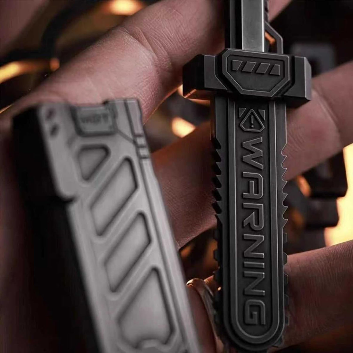 Haptic Fidget Slider – Sky Breaker Metal with Sword & Scabbard Press Mechanism