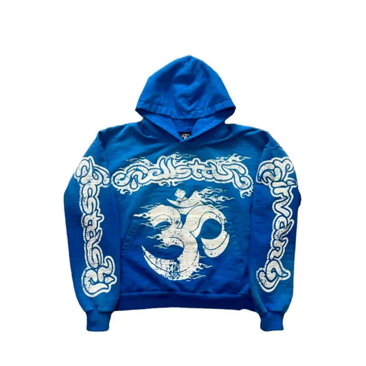 Hellstar Records Hoodie Blue White