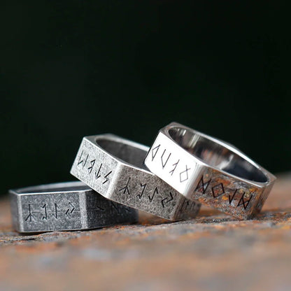 Hex Rune Ring – Dark Band for Alternative Styling, Collecting, And Everyday Accessories