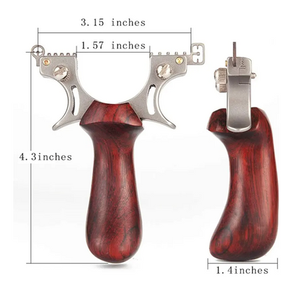 Hunting Slingshot – Adults with Stainless Steel Wood Handle with Laser & Fiber Optic Sight