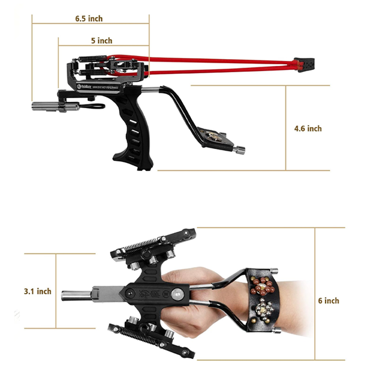 Hunting Slingshot – Professional with Stainless Steel Wrist Rest with Laser Sight