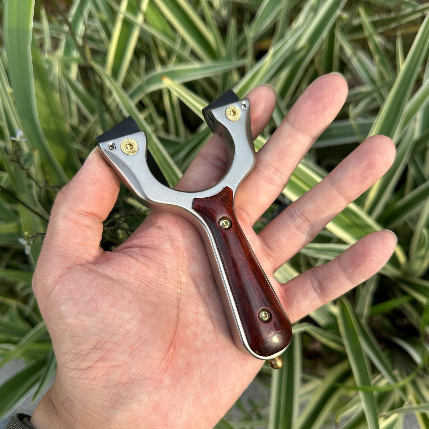 Hunting Slingshot – Tactical with Stainless Steel Wooden Handle with Target Practice